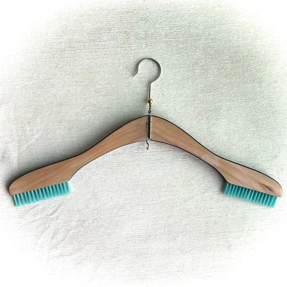 MCM wooden folding clothes hanger/brush made in JAPAN